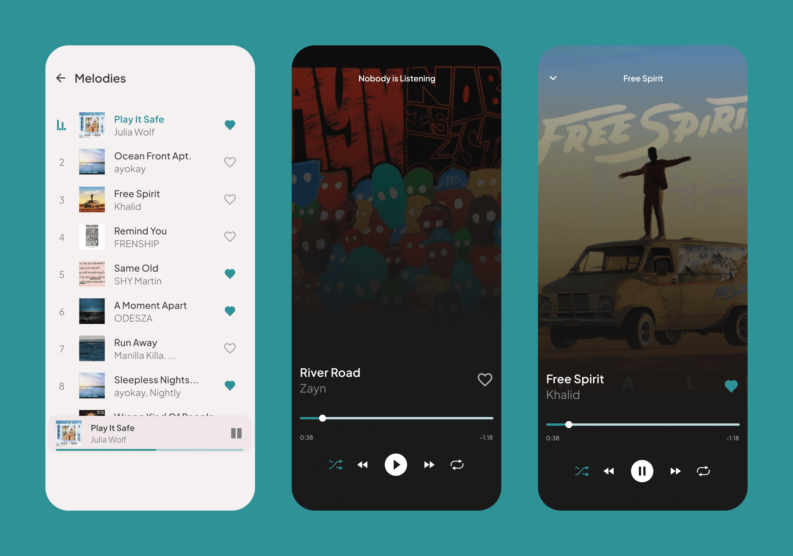 Kalma music screen preview